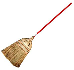 Besen Xtra weiß Reisstrohbesen mit Stiel Rommé extra breit [Xtra weiß]