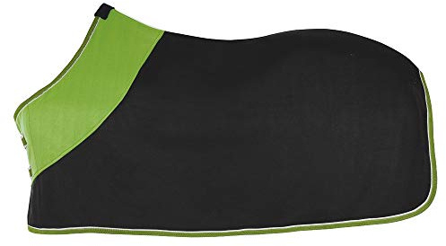 PFIFF 100983 Polarfleecedecke Fleecedecke Pferdedecke Abschwitzdecke, Schwarz/Grün, 125