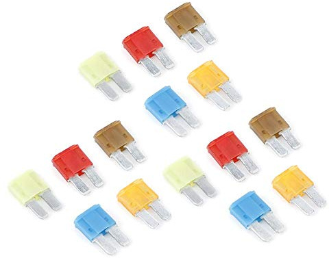 Qiilu 15 Pezzi Kit Assortito di Fusibili a Lama per Mini Micro2 Circuito Auto Set di Fusibili per Auto Camion Barca Set Di Fusibili a Lama Kit Fusibili a Lama Fusibili Assortiti 5A 7.5A 10A 15A 20