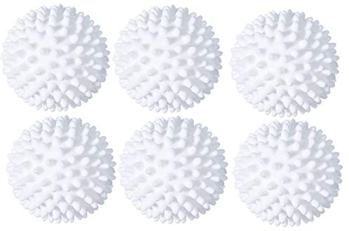 Laundry Dryer Balls - 6 Pack Reusable Cleaning Fabric Softener Alternative Non-Toxic Tumble Drying Balls (Red)
