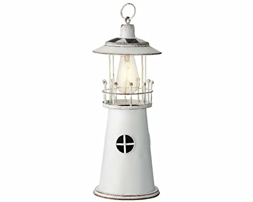 Kaemingk Solar Leuchtturm Lampe Antik Weiß