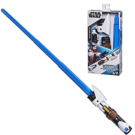 Star Wars Hasbro Lightsaber Forge Obi-Wan Kenobi ausfahrbares blaues Lichtschwert, Rollenspielzeug für Kinder ab 4 Jahren F1162 Mehrfarbig