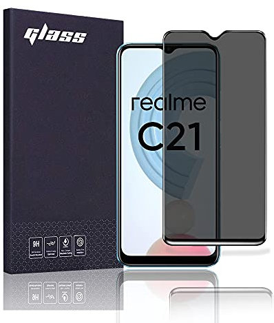 FiiMoo Privacy Pellicola Protettiva Compatible con Realme C21, [Copertura 3D completa] [Case Friendly] Privacy Protezione dello schermo per la Anti-Spia con Realme C21