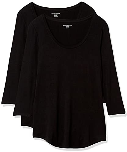 Amazon Essentials Women's 3/4 Sleeve Scoopneck Tunic, Pack of 2