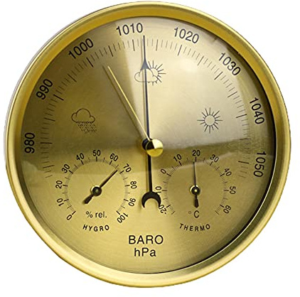 JINYISI barometro, barometri per la casa, barometri meteo, barometro esterno, 3 in 1analogico stazione meteorologica
