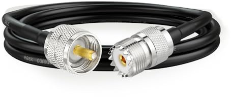 Superbat HF VHF UHF Stecker auf Buchse PL259 SO239 Verlängerungskabel RG8X Koaxialkabel 6.6FT Low Loss UHF kabel 50 Ohm für CB Funk Ham Radio Amateurfunk SWR Meter Dummy-Last Antennenanalysator 2m