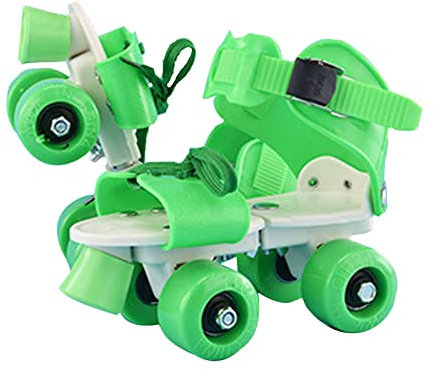 MHXZKHL Rollschuhe Kinder Mädchen, Verstellbare Größe 18~23cm Rollschuhe Für Kinder Jungen, Rollerskates-Schuhe Für 2~6 Jahre,Green-18~23CM-ABS