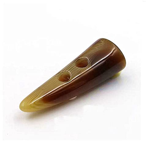 SHTGOI 20 Stück 50mm Knebelknöpfe mit 2 Löchern Harz Knöpfe Horn Knebel Knebelknopf Nähen Handwerk DIY Zubehör für Strickwaren Windjacke Wattierte Jacke Daunenjacke Wollmantel Hellbraun 1#