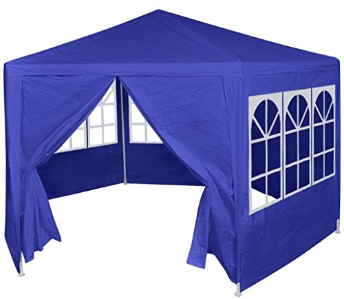 Awning with 6 Side Walls Blue 2x2 m Folding Gazebo Gazebo Euroland Gazebo Outdoor Waterproof Gazebo