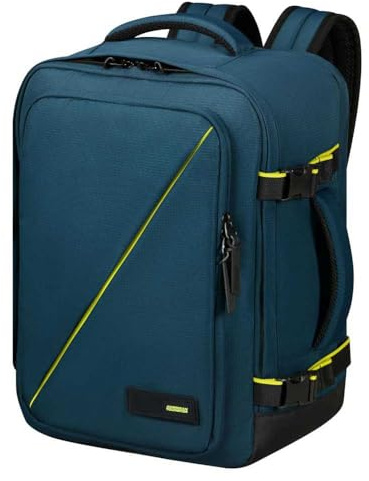 American Tourister Take2Cabin - Easyjet Kabinentasche 36 x 20 x 45 cm, 38 l, 0,70 kg, Handgepäck, Flugzeug-Rucksack M Untersitz, Blau (Harbor Blue)