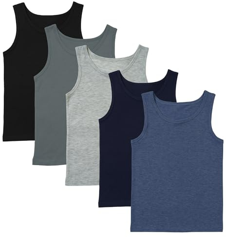 Boys TEW 5 Pack Vests - 8/9 YRS - Assorted