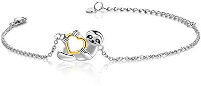 DAYLINLOVE Starfish/Vague/Tortue/Papillon/Mauvais Yeux/Lune/Dragonfly/Pain/Tennis/Bracelet paresseux en argent sterling 925 Bijoux Cadeaux, Eine Grösse, Argent sterling, Pas de gemme