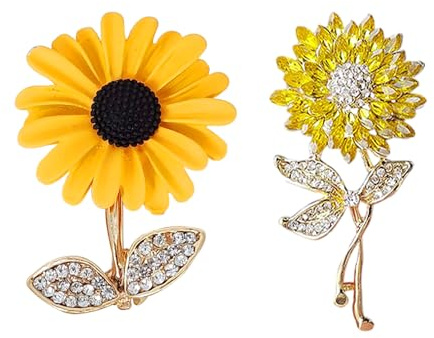 2 Stück Sonnenblumenbroschen, Sonnenblumenbroschen, Blumenbroschen, Süße Kleine Broschen, Broschen Im Pastoralen Stil, Geeignet Für Partys, Alltagskleidung, Geburtstagsgeschenke (Gelb)