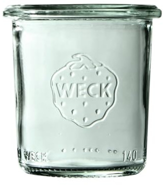 Weck Mini-Glas 140 ml 12 Stück | Zum Einmachen von Konfitüren, Säften, luftdichtes Aufbewahren von trockenen Zutaten