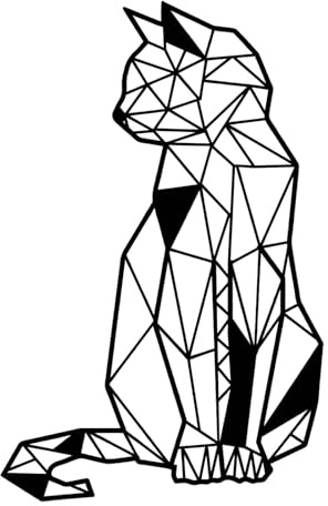Dexlyn Katze silhouette Wanddeko Metall Schwarzer,Haus Garten Deko,Mimalistische wanddekoration wandbilder Wandkunst Hängende Dekoration 40×30 CM (C)
