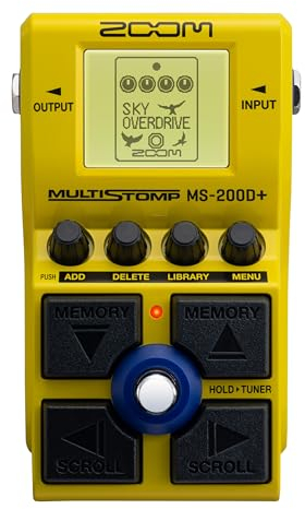 ZOOM MS-200D+ Multistomp Gitarrenpedal mit 200 Verzerrungen, Boost, Overdrive, Distortion, Fuzz in allen Variationen für Rock, Metal & Blues, Vintage bis Modern