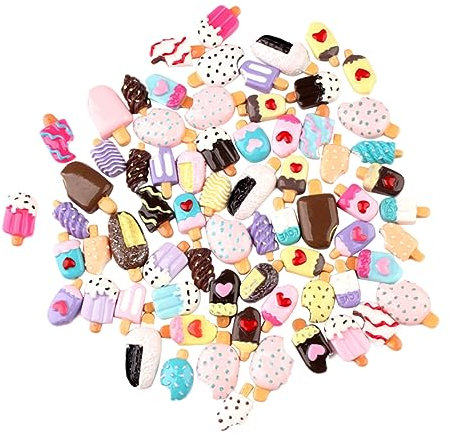 TEHAUX 50 Stück Diy-telefondekorationen Cabochons Mit Flacher Rückseite Haarnadeldekorationen Diy Flatback Cabochons Harz Nagelzubehör Nagelschmuck Harz Flatback Charms Schleim Handy Kind