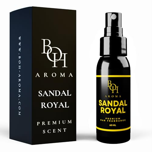 Boh Aroma Sandal Royal - Profumo per auto e deodorante per interni, neutralizza gli odori in auto, profumo per auto con il proprio profumo, accessori interni auto, 60 ml