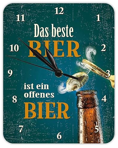Blechwaren Fabrik Braunschweig GmbH Das Beste Bier ist EIN offenes Bier - Wanduhr - Kultuhr - KU25