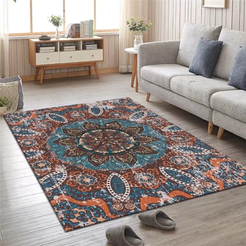 Kunsen 160X230CM Flokati Teppich Großer Hotelteppich, weiches und Komfortables Schlafzimmer Waschbarer Mehrfarbig Die Autofussmatte Antirutsch Pads