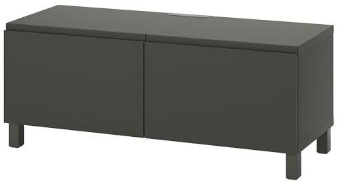 BESTÅ TV-Bank mit Türen, 120x42x48 cm, dunkelgrau/Västerviken/Stubbarp dunkelgrau