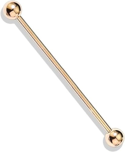GBJUK Rose Gold Industrial Barbell Scaffold Piercing Bar Surgical Steel 1.6mm x 38mm
