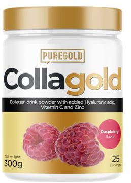 CollaGold Rinder und Marine Kollagen Pulver mit Hyaluronsäure - 300g Raspberry