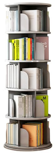 LKYLGYU Luxuriöses Drehregal für Erwachsene und Kinder. Dickes Material mit glatter Oberfläche. Ideal für Wohnzimmer, Schlafzimmer, Büro und Klassenzimmer. Farbe: Grau.
