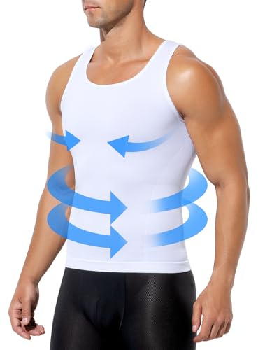 Casey Kevin Canotta Compressione Uomo Contenitiva Canottiera Dimagrante Uomo Snellente Fitness Canottiera Shapewear Fascia Pancia Canottiera