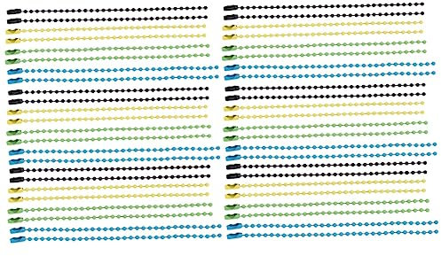SEWACC 200 Stück Bunte Perlenkette Bedruckte Anhängerkette Schlüsselanhänger Halskette Perlenkette Mit DIY Armband Perlenkette Hängende Anhängerkette Kugelkette Schlüsselanhänger