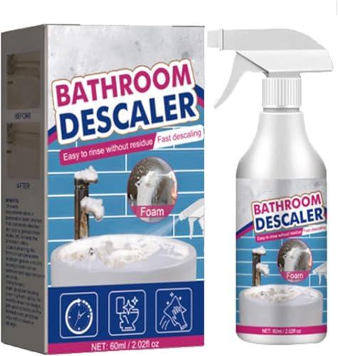 Reiniger für hartnäckige Flecken, Neuster Badezimmer-Reiniger, Duschreiniger gegen Kalkablagerungen, Badezimmer-Entkalker-Spray, Allzweck-Reinigungsschaumspray, für Badezimmer (1)