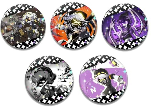 5 MurdersUzi Abzeichen Anime Figur Cosplay Badge Pins 58MM | Anime Figur Cosplay Accessories Abzeichen Pins für Taschen, Federmäppchen, Kleidung