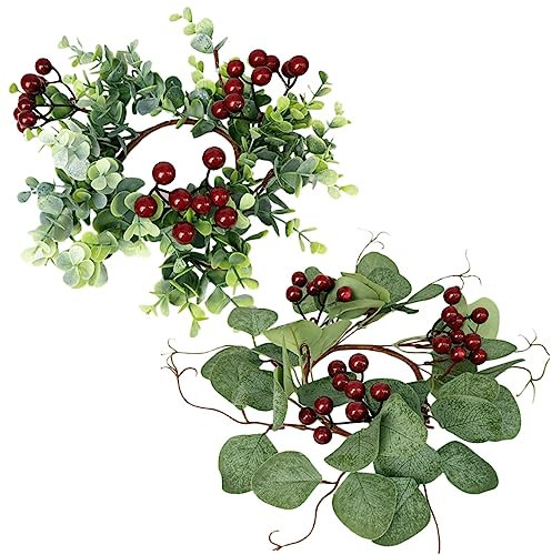 MAGICLULU 2 Set Ghirlanda Di Candele Natalizie Ghirlanda Di Candele Con Foglie Finte Di Fiori Per Tavola Di e A Foglia Da Tavola Stoffa 2 Pezzi * 2