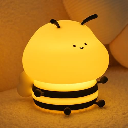 IHALO Baby nattlampa, 7 RGB-färger, nattlampa för barn, sovrum, vardagsrum, LED, dimbar, USB-uppladdningsbar lampa med timer, silikon, dekoration för bebisrum