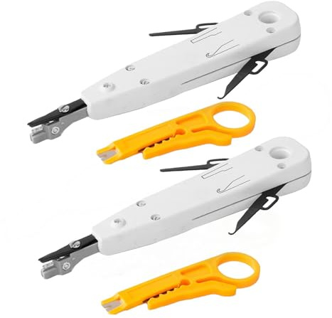 2pcs Professional Punch Down Tool with Wire Stripper Combo - Network Punch Down Tool for Data Termination and Network Cabling