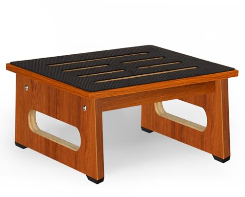 Wooden Step Stool for Adults Seniors with Non-Slip Rubber Feet Step, Heavy Duty Platform Stepping Stools with 450 LBS Capacity for Bedroom Kitchen Bathroom, Bed Steps for High Beds, Bedside Support