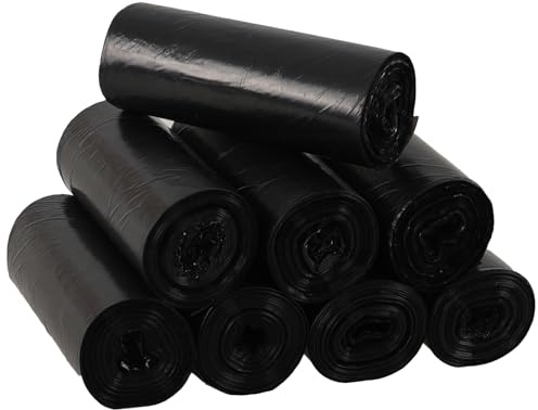 Oymlclivisa 20 Litre Plastic Bin Liners, Garbage Bin Bags, 200 Bag / 8 Roll | Small Trash Bags for Kitchen, Office, Bedroom, Black