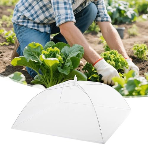Fenayuu Copertura per piante in rete, copertura riutilizzabile per insetti in garza, per piante con protezione pieghevole per la copertura delle piante in giardino all'aperto