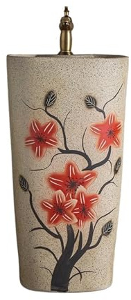 YHxFlux Lavabo Baño Lavabo de Pedestal for Exterior con Grifo y desagüe Lavabo de pie Baño Balcón Patio Lavabo de Pedestal