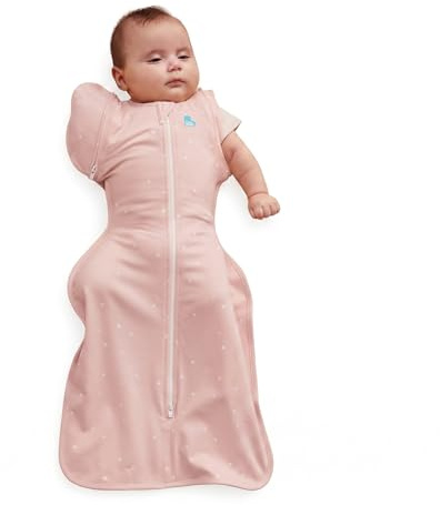 Love To Dream™ Swaddle UP™ Übergangsschlafsack, Medium (6–8,5 kg) – Zartrosa | Bequeme Passform, abnehmbare Flügel | 1,0 Tog, Frühling & Sommer 20–24 °C | Waschbare Baumwolle