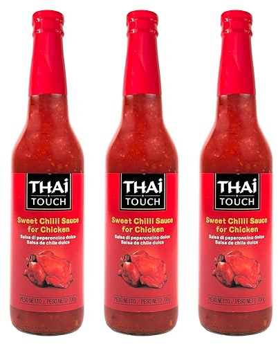 Thai Touch Sweet Chili Sauce 3x 700g Süße Chili Sauce, perfekt als Marinade für Geflügel, aus der thailändischen Küche, als Dip zu Frühlingsrollen, Gyoza, Teigtaschen, Reis- & Wok-Gerichten (3)