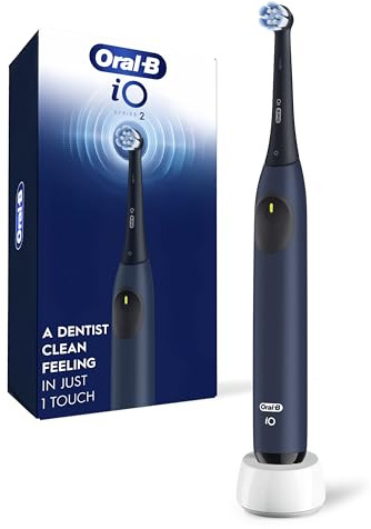 Oral-B Rechargeable Electric Toothbrush, iO2, 3 Cleaning Modes, Automatic Pressure Sensor to Protect Gums, Dark Blue
