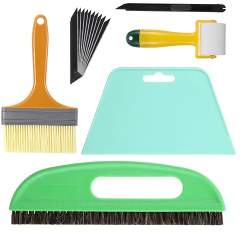 Wallpaper Smoothing Tool Kit Wallpaper Smoothing Brush Wallpaper Squeegee Seam Roller for Applying Peel and Stick Wallpaper, Vinyl Backsplash Tile,Smoothing Wallcovering