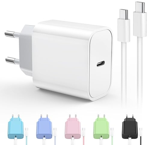 25W Caricatore USB C con 2M Cavo, Rapido Presa USB C Caricabatterie for iPhone 17/17 Pro/17 Pro Max/Air/16 15 Series, iPad, Samsung S26/S25, Spina Typ C Alimentatore Adattatore USBC Fast Charger