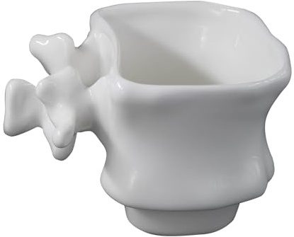 Billg Tasse a Cafe Expresso Tasse Cappuccino Coffee Mug Automne Noël en Céramique, Cadeau Anniversaire Femme Homme - Design Empilable en Forme de Colonne Vertébrale, Version Empilable 190 ml - Blanc