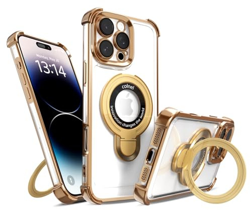 IAIYOXI for iPhone 11 Pro Max Case with Strong Magnetic Ring Stand, Military-Grade Shockproof, 4 Airbag Corners Protective, Fit for MagSafe, Kickstand Phone Case for iPhone 11 Pro Max - Desert Gold