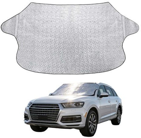 Couverture de Pare-Brise,140 * 95 cm,Pare Soleil Voiture Pare Brise Avant,Housse de Pare-Brise de Voiture,Protection Pare Brise Hiver,Protege Pare Brise Givre,Protection Contre la Neige et la Glace