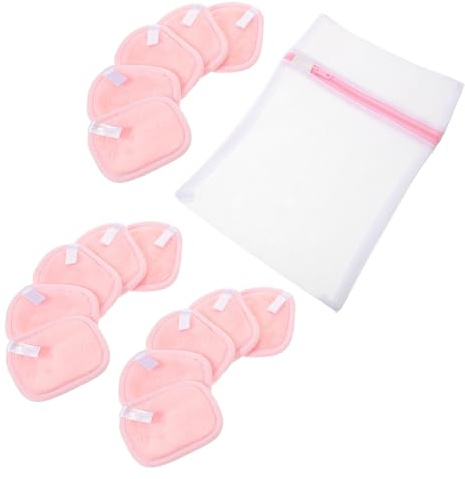 minkissy Salviette Struccanti Riutilizzabili Doppio Strato in Fibra Morbida 15 Pezzi con Borsa per Bucato Rosa Asciugamani Portatili Viso per Pelle Sensibile e Viaggio