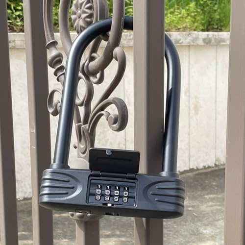 Honseadek Combinación de bloqueo en U para bicicletas, scooters eléctricos de alta resistencia, grillete de aleación de acero repelente al agua, cubierta de zinc Secu, resistente a la intemperie, 4