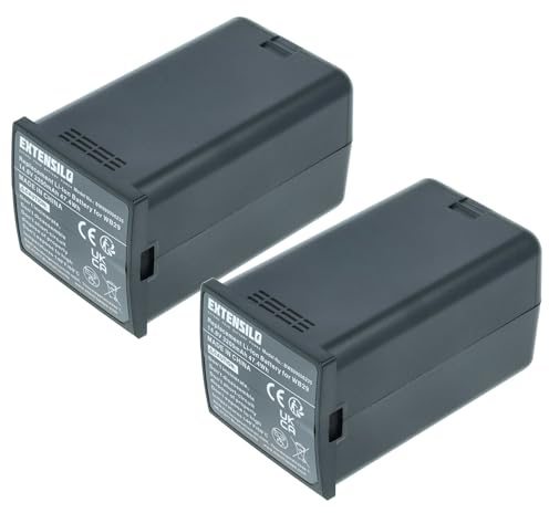 EXTENSILO 2x Battery compatible with Godox WB300P, AD200, AD200pro, AD300 Pro Flash Camera Flash Unit (3200 mAh, 14.8 V, Li-Ion)
